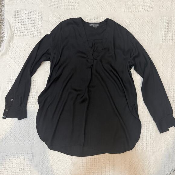 Vince small silk side split curve hem blouse tunic top TLS2 2787 - Picture 11 of 13